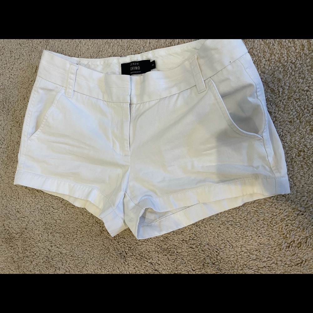 White chino shorts